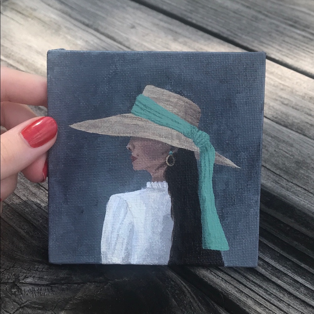 French woman mini painting